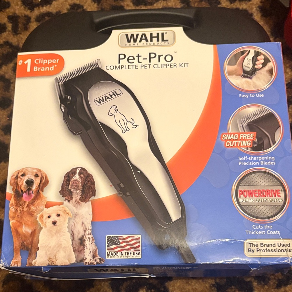 Wahl Pet-Pro Clipper Kit - Black, Silver & Blue Packaging